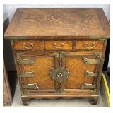 Antique Korean Burr Elm Treasure Cabinet