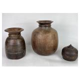 Vintage Wooden Water Pots & Covered Box