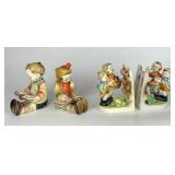 Vintage Hand Painted Bookends & Figurines