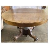 Vintage Pedestal Dining Table on Casters