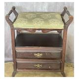 Victorian Style Stool w/ 2 Storage Drawers