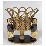 Gilt and Patinated Brass Ice Bucket Holder