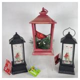 Cardinal Snow Globe Lanterns & Singing Cardinal