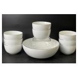 Pier 1 Platinum Rim Salad Bowl Set