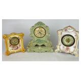 Assortment of Vintage Porcelain Clocks