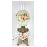 Vintage Floral Hurricane Lamp
