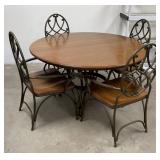 Metal and Wood Dining Table & Chairs