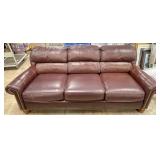 Leather Sofa W/ Nail Head Trim
