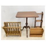 Wooden Table, Shelf & Magazine Racks