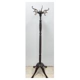 Vintage Wooden Coat Rack w/ Metal Hooks