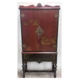 5 FT Vintage Chinoiserie Style Cabinet