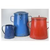 Vintage Lidded Enamelware Containers