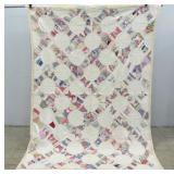 Vintage Handmade Double Wedding Ring Quilt