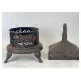 Base for Antique Kerosene Heater & Metal Funnel