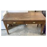 Antique Wooden 2 Drawers Desk