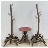 "Around the Bend Natural Wood Coat Racks & Table
