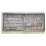 Vintage Letterpress Printing Blocks & Tray