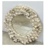 Wood Carved Floral Wall Mirror