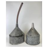 Vintage Galvanized Industrial Funnels