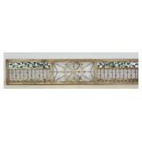 7.5 FT Antique Fretwork Panel w/ Stained Glass