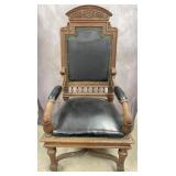 Antique Victorian High Back Throne Chair
