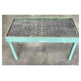 Vintage Painted Table w/ Pressed Tin Top