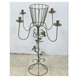 Wrought Iron Floor Candelabra w/ Plant Holder