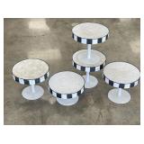 Black & White Painted Pedestal Display Stands