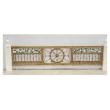 7.5 FT Antique Fretwork Panel w/ Stained Glass
