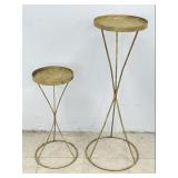 Gold Toned Metal Flower Pedestals
