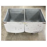 Vintage Galvanized Double-Basin Laundry Tub