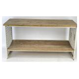 Vintage Bench w/ Pierced Metal Sides
