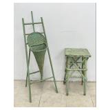 Antique Bouquet Stand and Table
