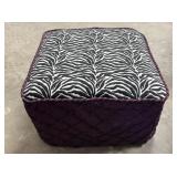 Ottoman w/ Textured Diamond Fabric Cover