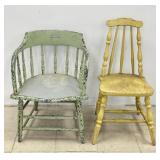 Rustic Farmhouse Painted Wood Chairs