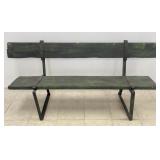 Rustic Wood & Metal Park Bench
