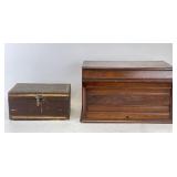 Vintage Wooden Box & Sewing Case Cover