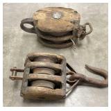 Vintage Wooden Pulley Blocks