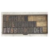 Vintage Haddon Typeset Tray & Letter Blocks