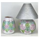 Les Hurets-France Signed Vase & Matching Lamp
