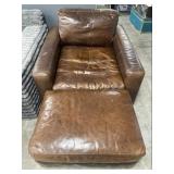 Restoration Hardware Maxwell Leather Club Chair &