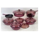 Corning Visions Cranberry Glass Cookware