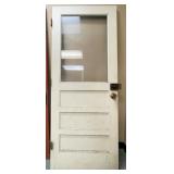 3 Panel Wood Door w/ Glass Insert