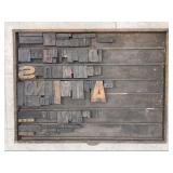 Vintage Printers Tray & Printing Blocks
