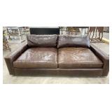 Restoration Hardware Maxwell Leather Loveseat