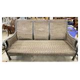 Cast Aluminum & Resin Wicker Outdoor Sofa