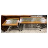 Rustic Wood & Iron Sofa & Side Tables