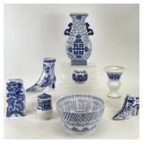 Blue & White Porcelain Decor Including Mann