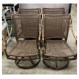 Cast Aluminum Bamboo Inspired Patio Chairs