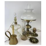 Collection of Brass Antique Lamps, Table Lanterns